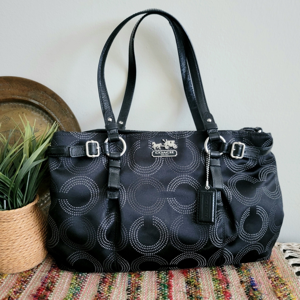 Coach Black Dotted Art Shoulder Bag Like New